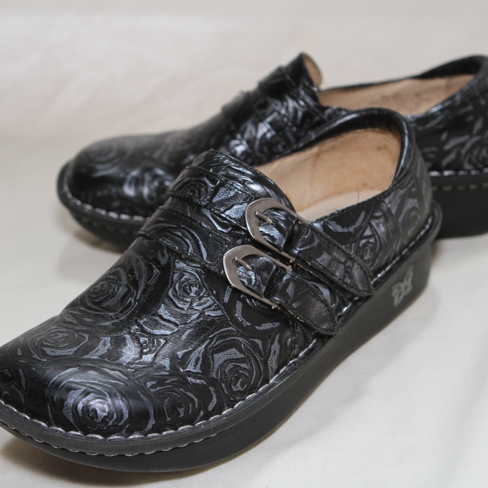 Allegria ALL -571 Clog Alli Black and Silver Rose